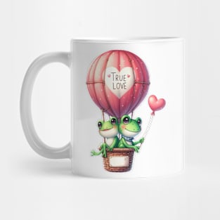 Valentine Frog Couple On Hot Air Balloon Mug